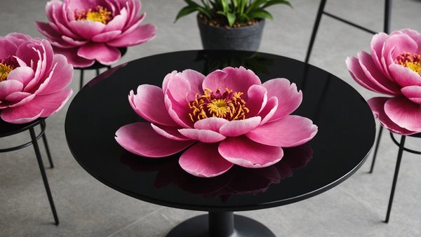 Découvrez les tables en résine époxy noir de peonia